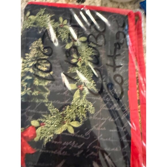 4 Handcrafted Quilted Carte Postel French Country Christmas Placemats Tree - Picture 15 of 15